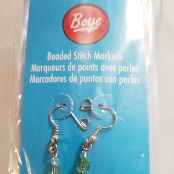 Boye Beaded Stitch Markers Green Package of 4 Lot of 4 New - Picture 4 of 8